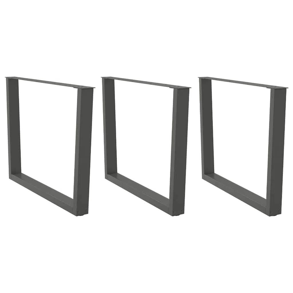 Lot de 3 pieds de table à manger en forme de V en acier anthracite réglables pour table à manger, bureau, table de cuisine, table basse et table d'appoint, montage stable, base durable