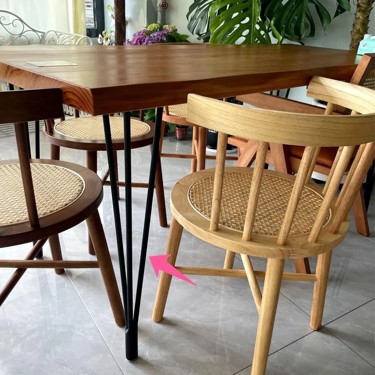 Pieds de Table métal 60cm dorés Lot de 4 pour Meubles, Or, 60cm