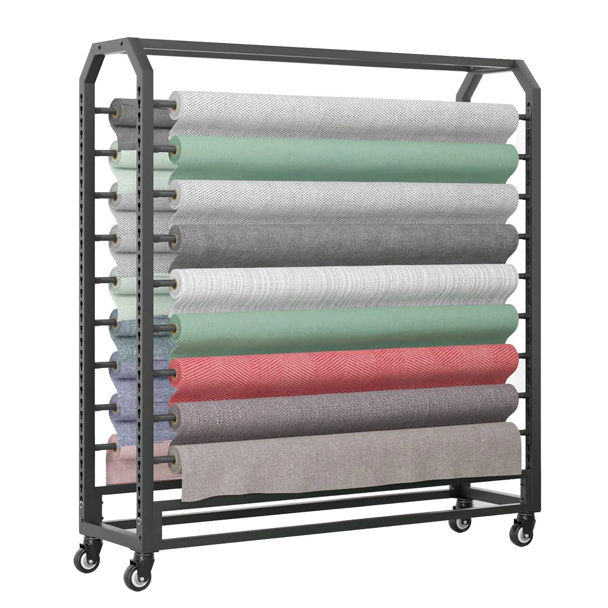 Support en métal pour rouleaux de vinyle pour garage et atelier – Rangement réglable pour 20 tiges pour films de protection, films pour vitres et papier peint – Matériel de montage inclus (1