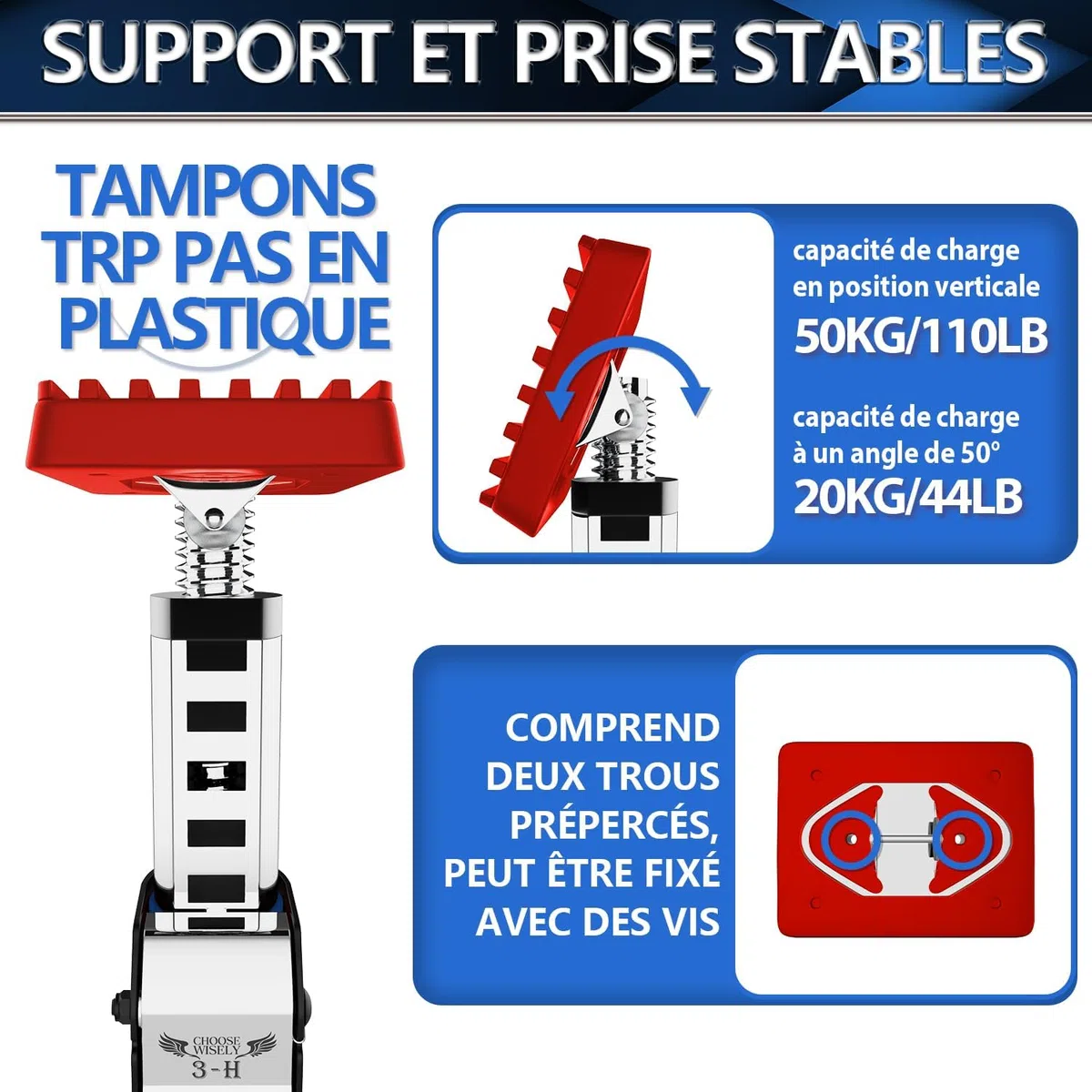 3-H Set de 4 Etai Telescopique Reglable, Extensible 110-195cm |Tout Acier Épais | Charge Max 75kg | Étai de Soutien Télescopique pour Plafond Montage, Plaque de Plâtre, Cadre de Porte, Armoire